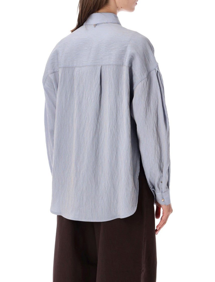 Sessùn Liza Tie-Neck Relaxed Textured Shirt