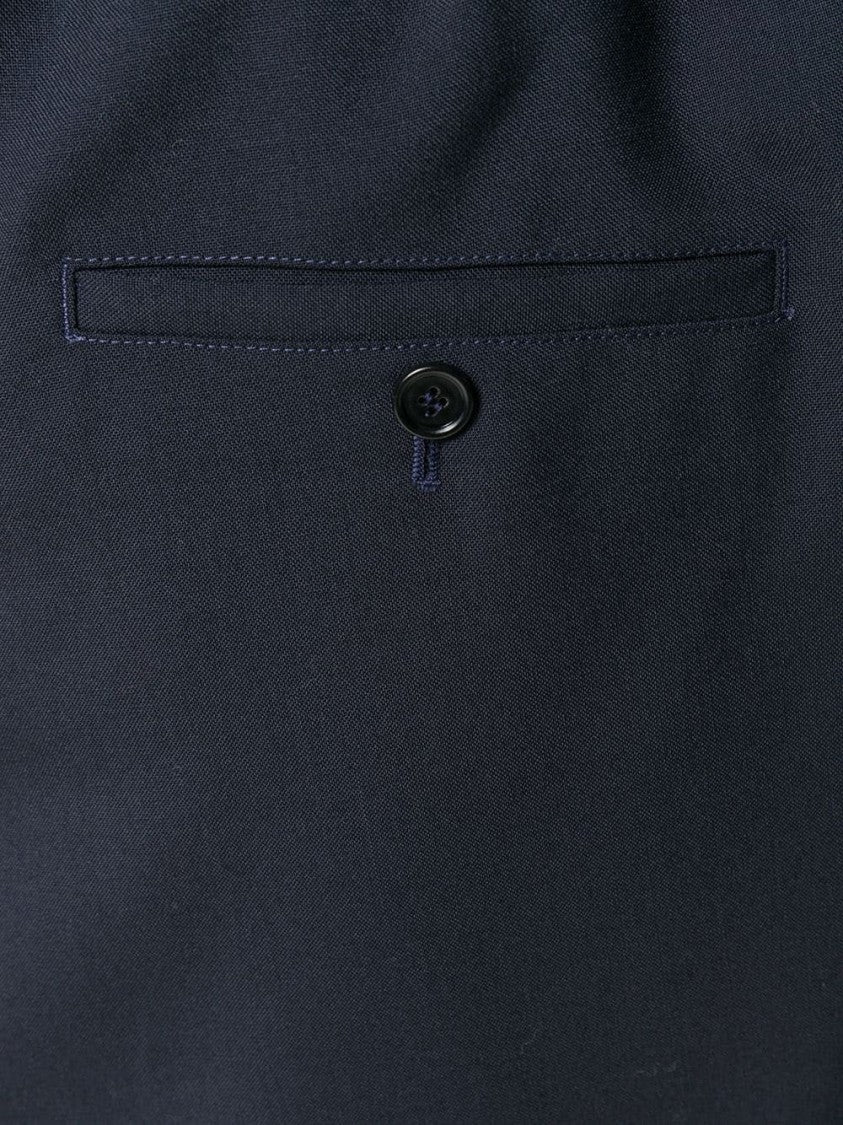 Marni Straight-Leg Trousers With Buttoned Waistband And Subtle Welt Pocket