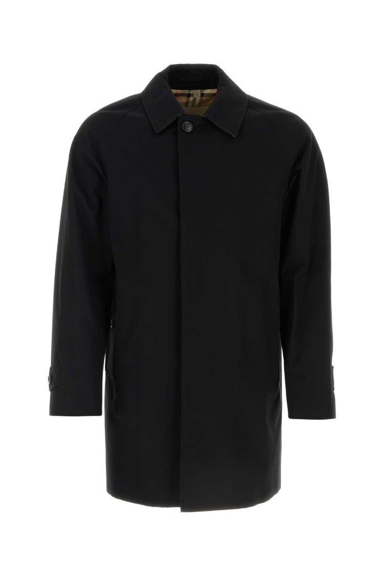 Burberry Black Gabardine Heritage Camden Overcoat