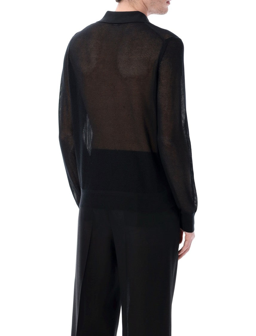 Tom Ford Mesh Cotton Silk V Neck