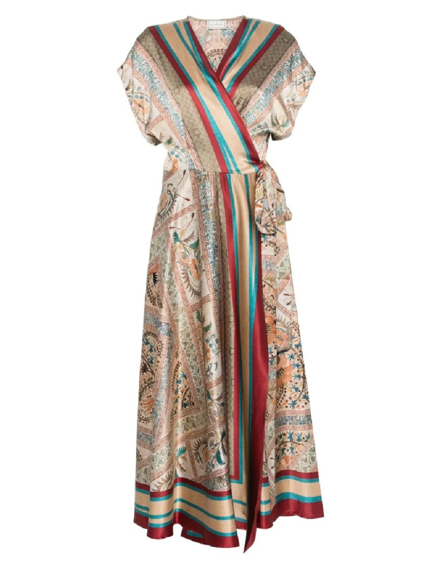 Pierrelouis Mascia Maxi Dress With Wrap Design