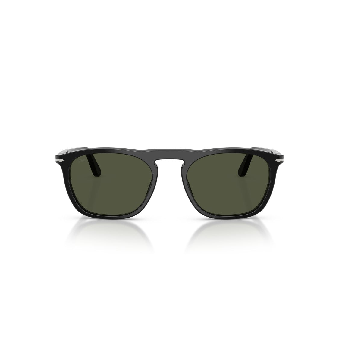 Persol 0Po3391s Classic Black Acetate Sunglasses With Dark Green Lenses