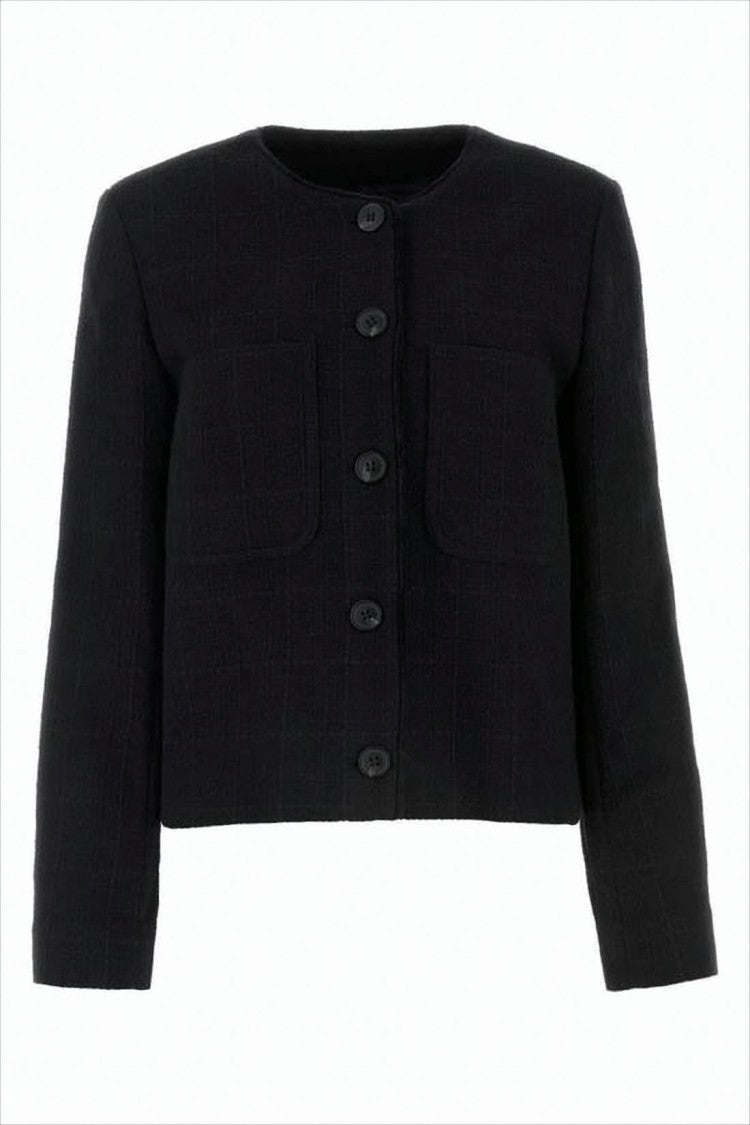 A.P.C. Cropped Textured Jacket With Boxy Silhouette
