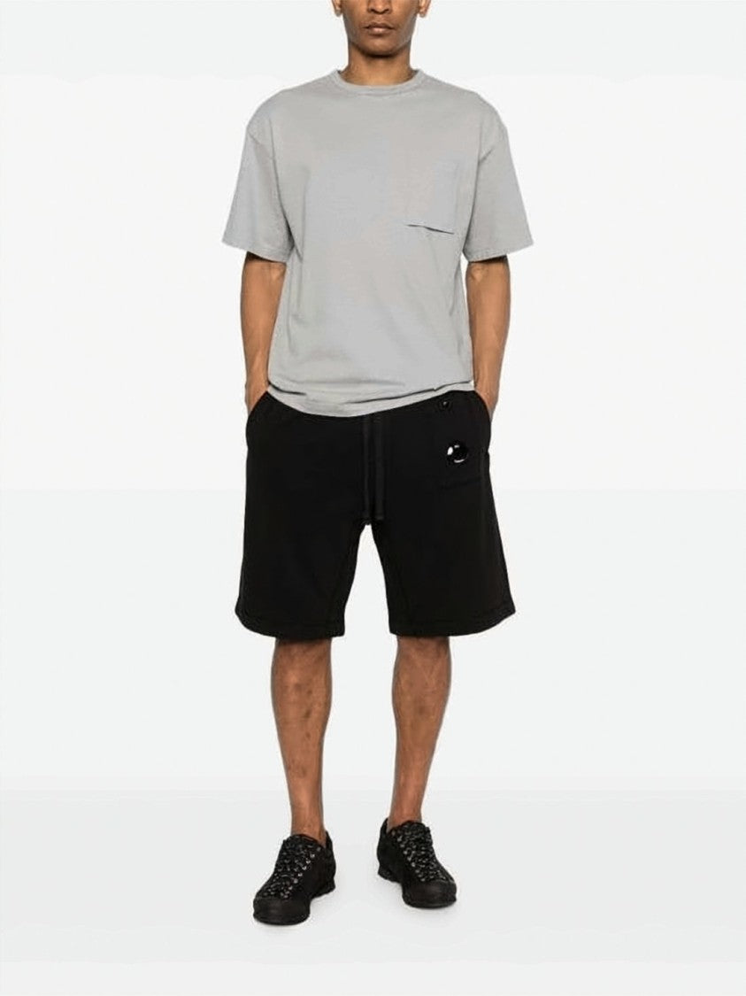 C.P. Company Relaxed Fit Olive Shorts With Button Closure And Flap Pocket