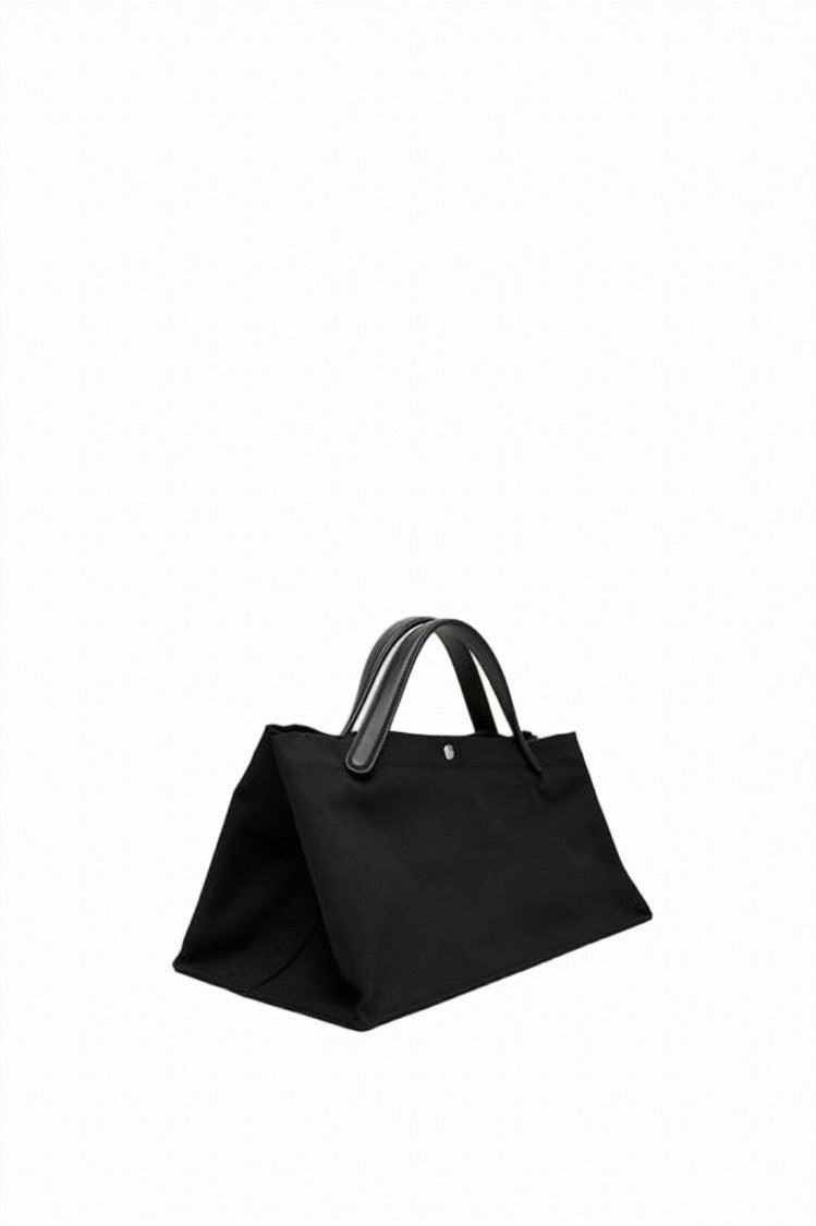 The Row Elongated Minimalist Tote Bag With Leather Accents