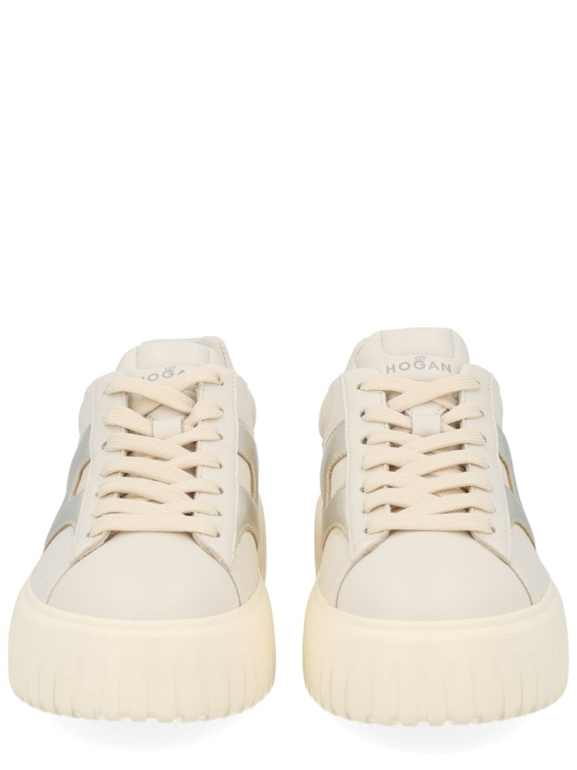 Hogan Low-Top Sneakers With Metallic 'H' Stripe And Padded Collar