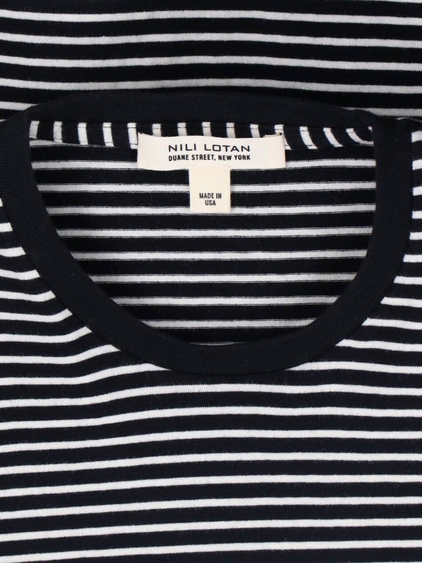 Nili Lotan Black T-Shirt With Round Neckline And Short Sleeves