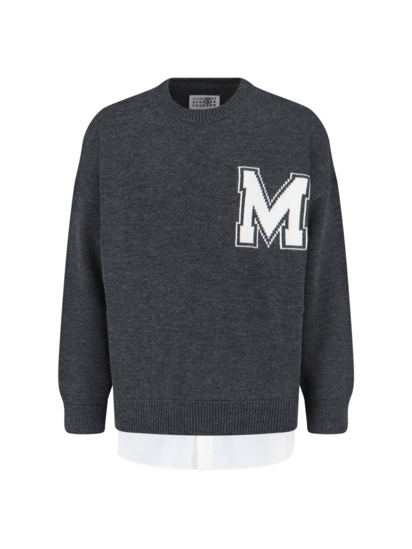 Mm6 By Maison Margiela Logo Sweater – Grey