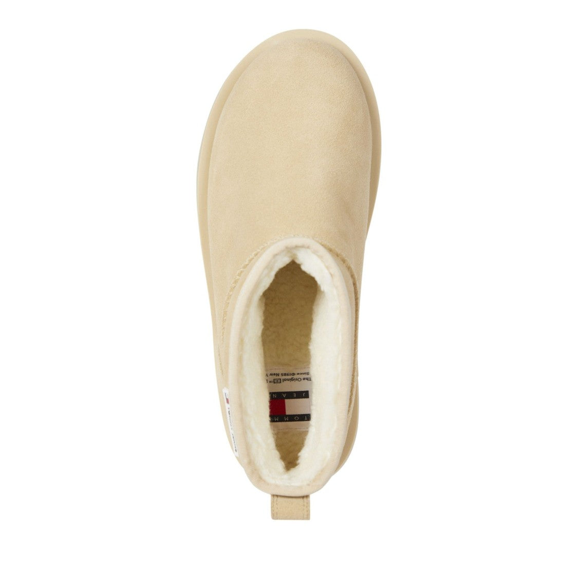 Tommy Jeans Beige Flatform Rubber Outsole Suede Boots