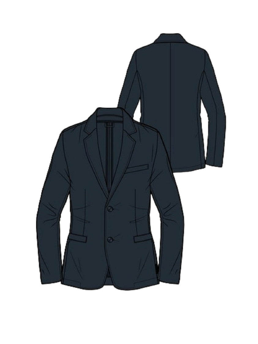 Armani Exchange Blue Single-Breasted Blazer