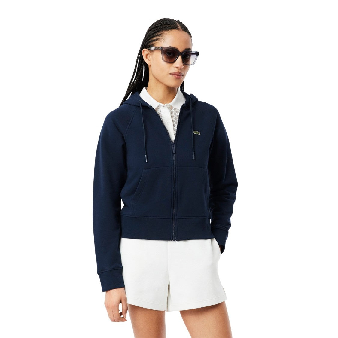 Lacoste Zip-Up Hoodie With Iconic Embroidery