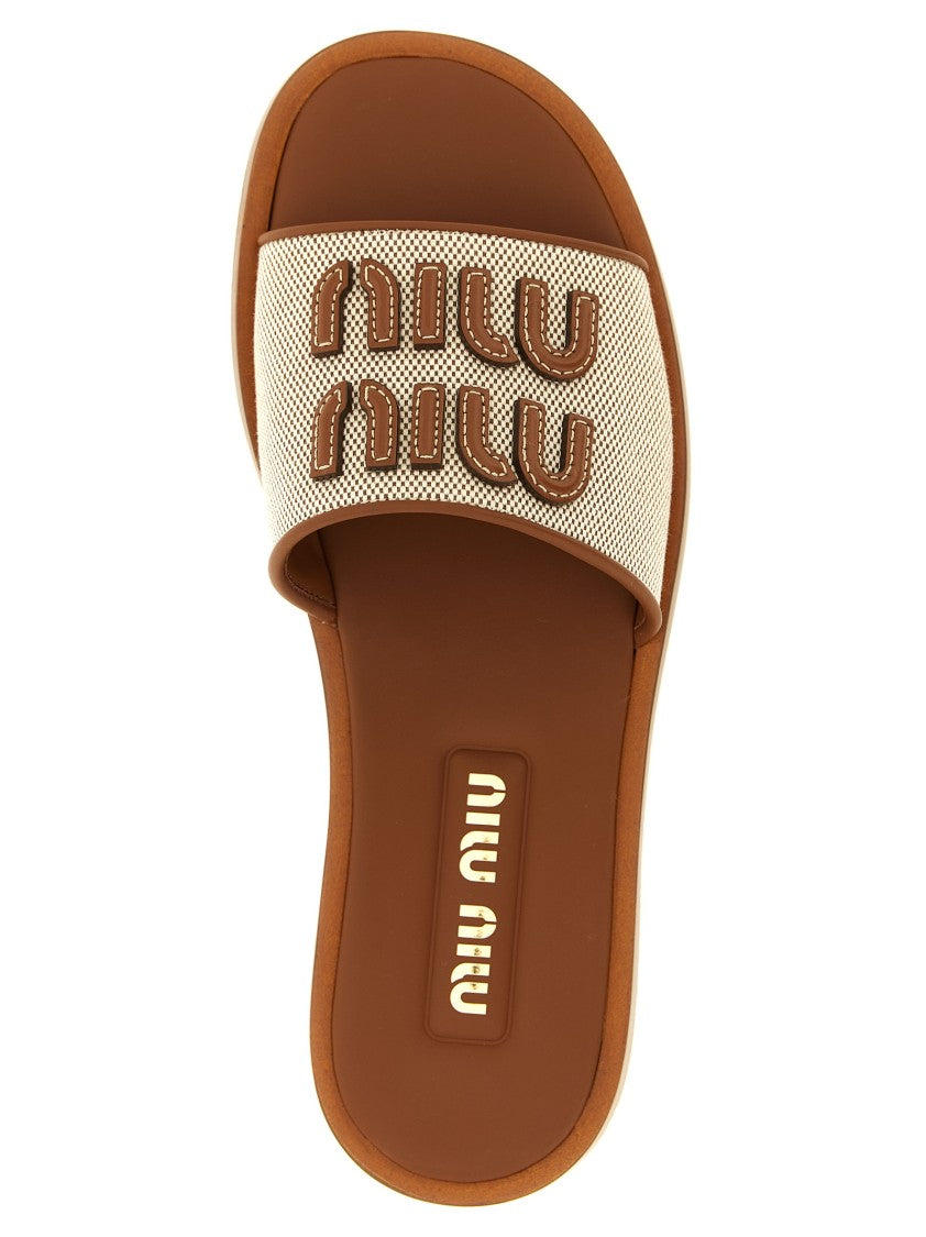 Miu Miu Logo Patch Slides