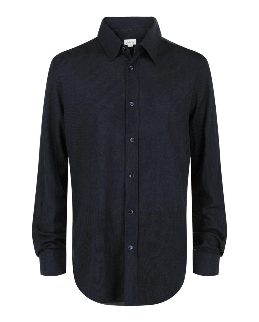 Brioni Waffle Knit Button-Up Shirt