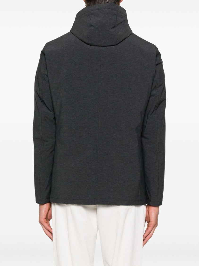 Herno Tailored Black Jacket With Detachable Hood