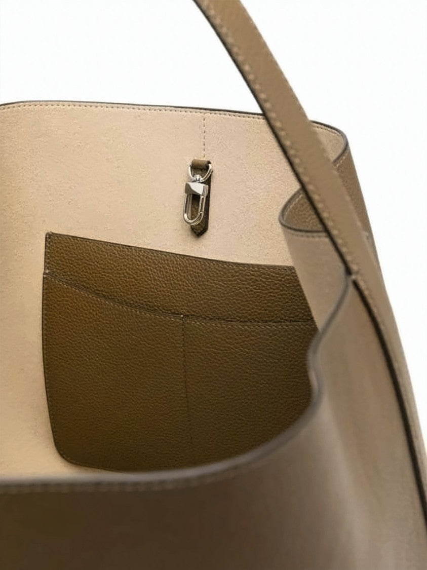 Totême Textured Cowhide Leather Shoulder Bag With Adjustable Strap