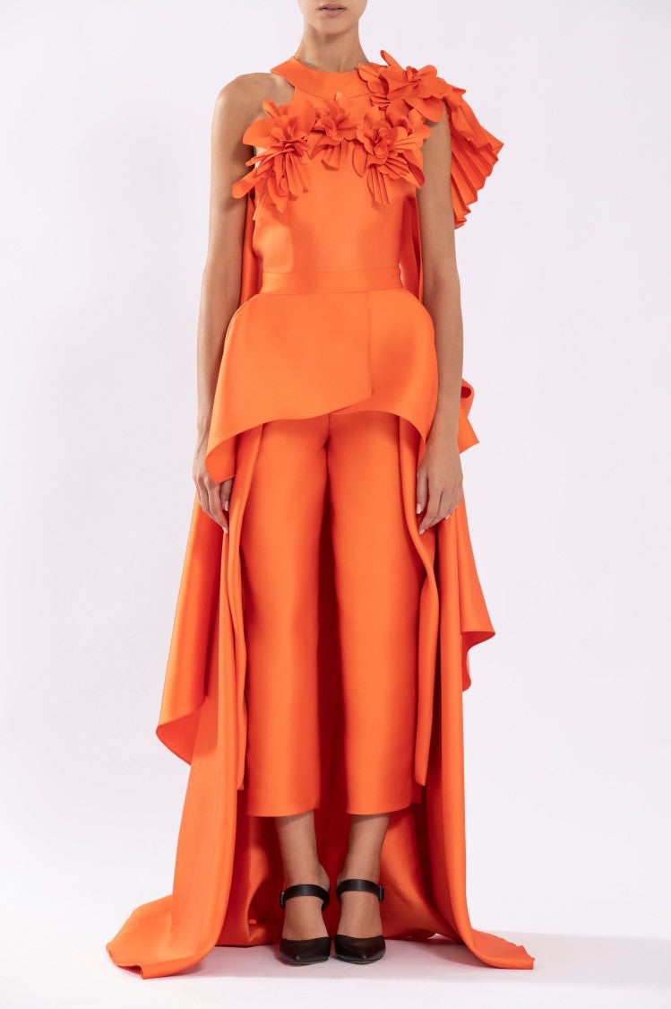 Saiid Kobeisy Mikado Jumpsuit With Asymmetrical Cuts And Matching Embroidery