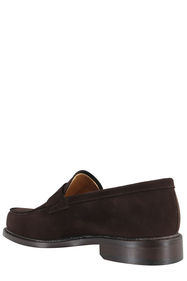 John Spencer Almond-Toe Suede Moccasins