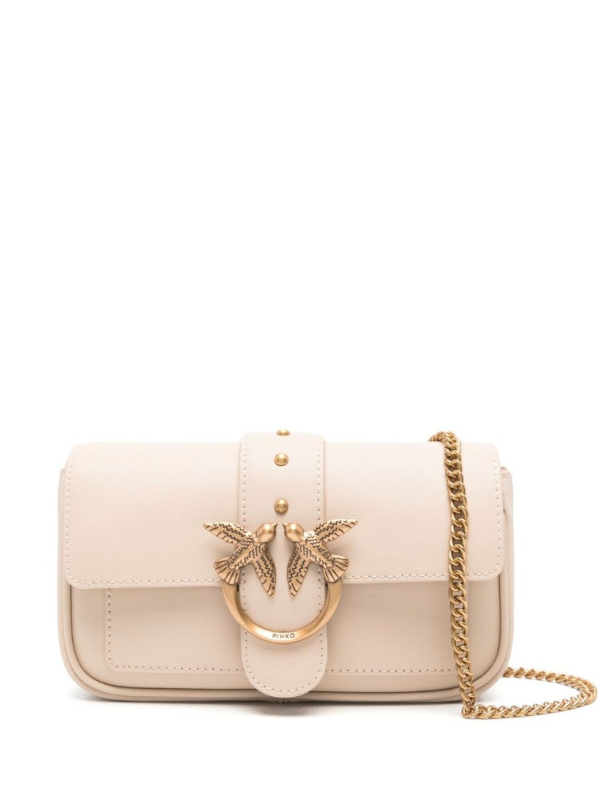 Pinko Structured Beige Handbag