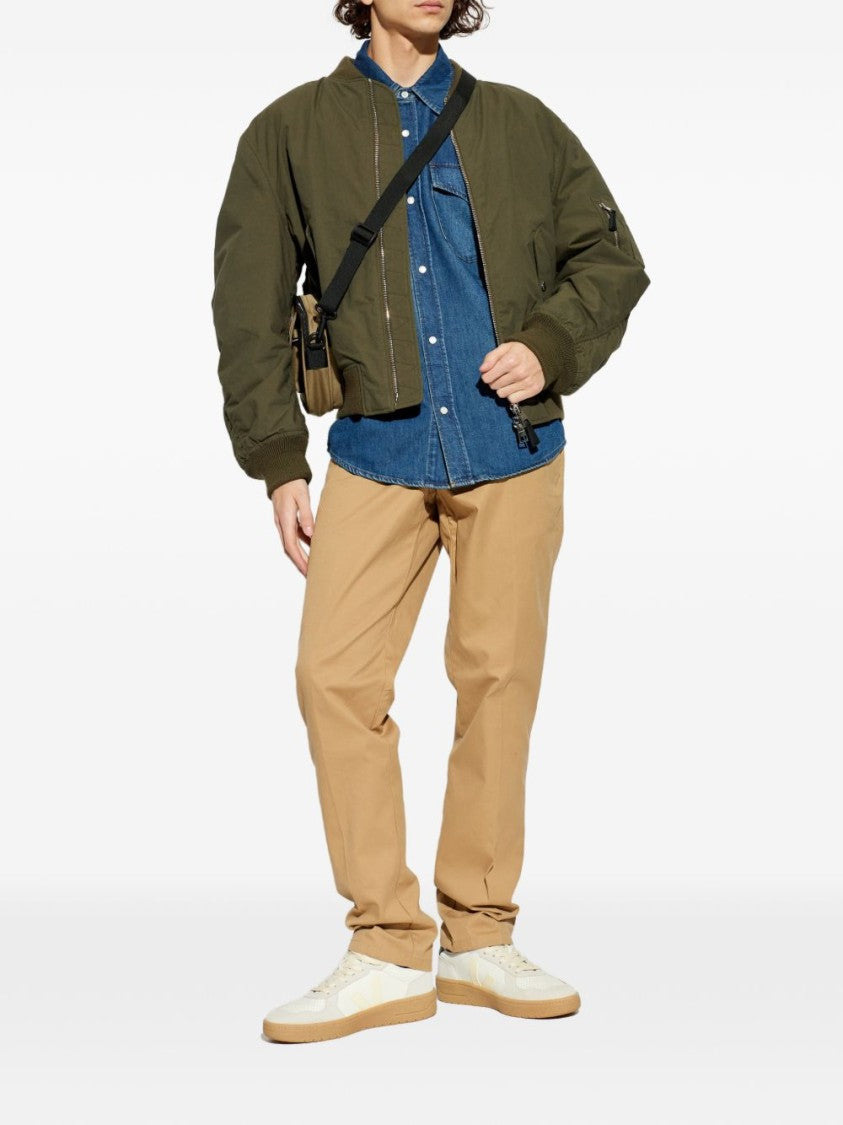 Diesel Beige Silk And Nylon Tapered Trousers