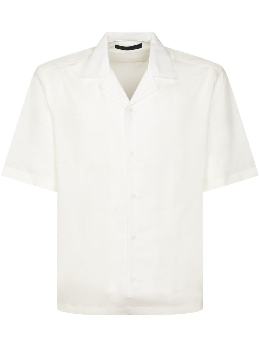 Boss Boxy Cropped Shirt With Camp Collar