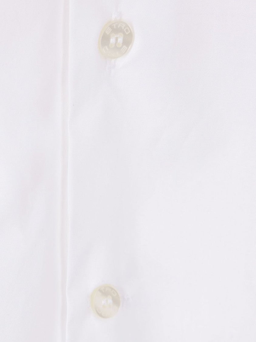 Etro Long-Sleeved Stretch Cotton Blend Shirt