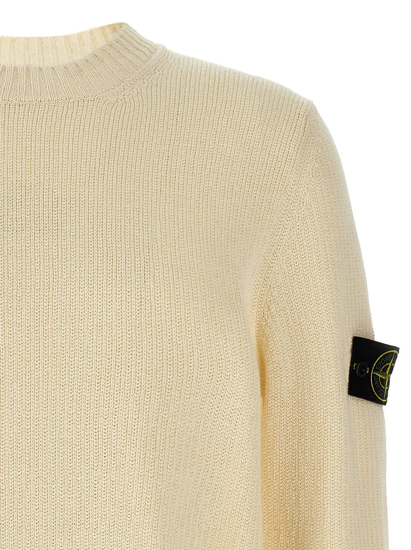 Stone Island Crew Neck Knitted Cotton Sweater