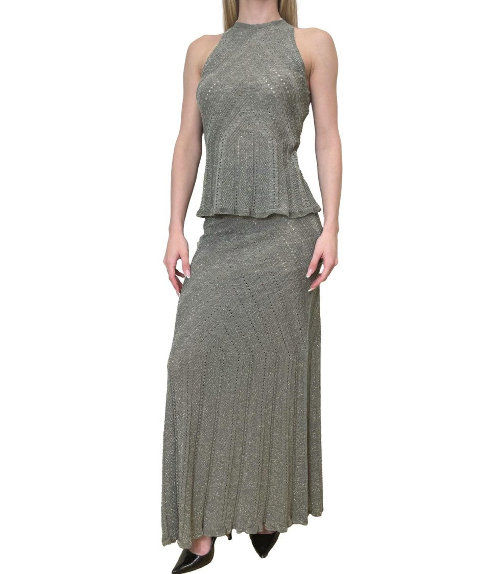 Twin-Set Textured Knit Tank Top With High Neckline