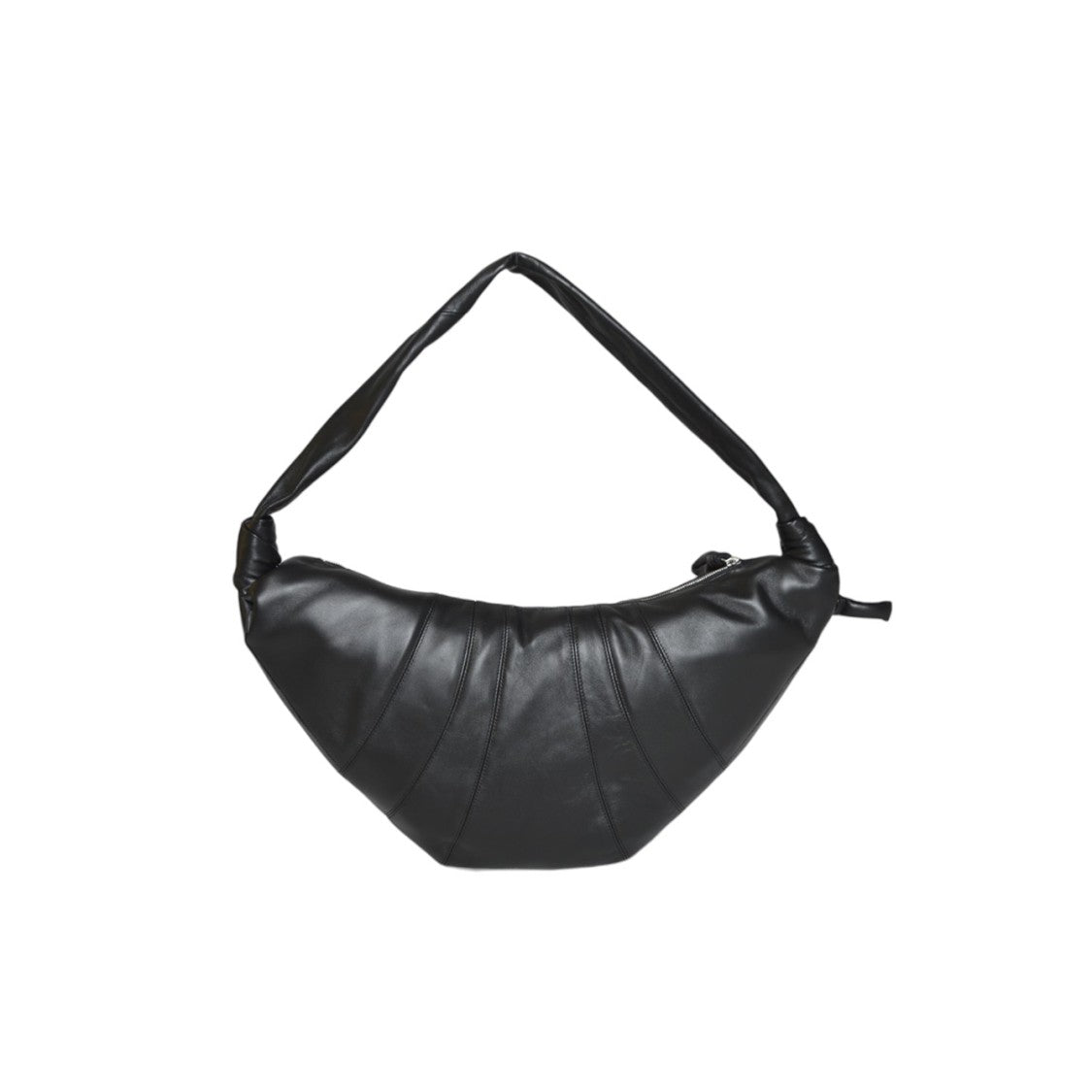 Lemaire Crescent-Shaped Handbag With Pleated Detailing And Padded Strap