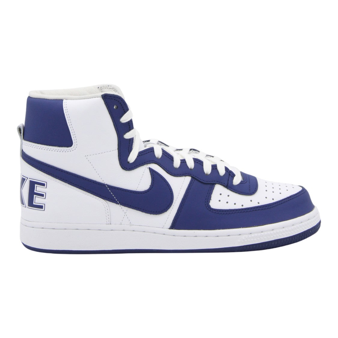 Comme Des Garçons X Nike High-Top Sneakers With Navy Blue Overlays