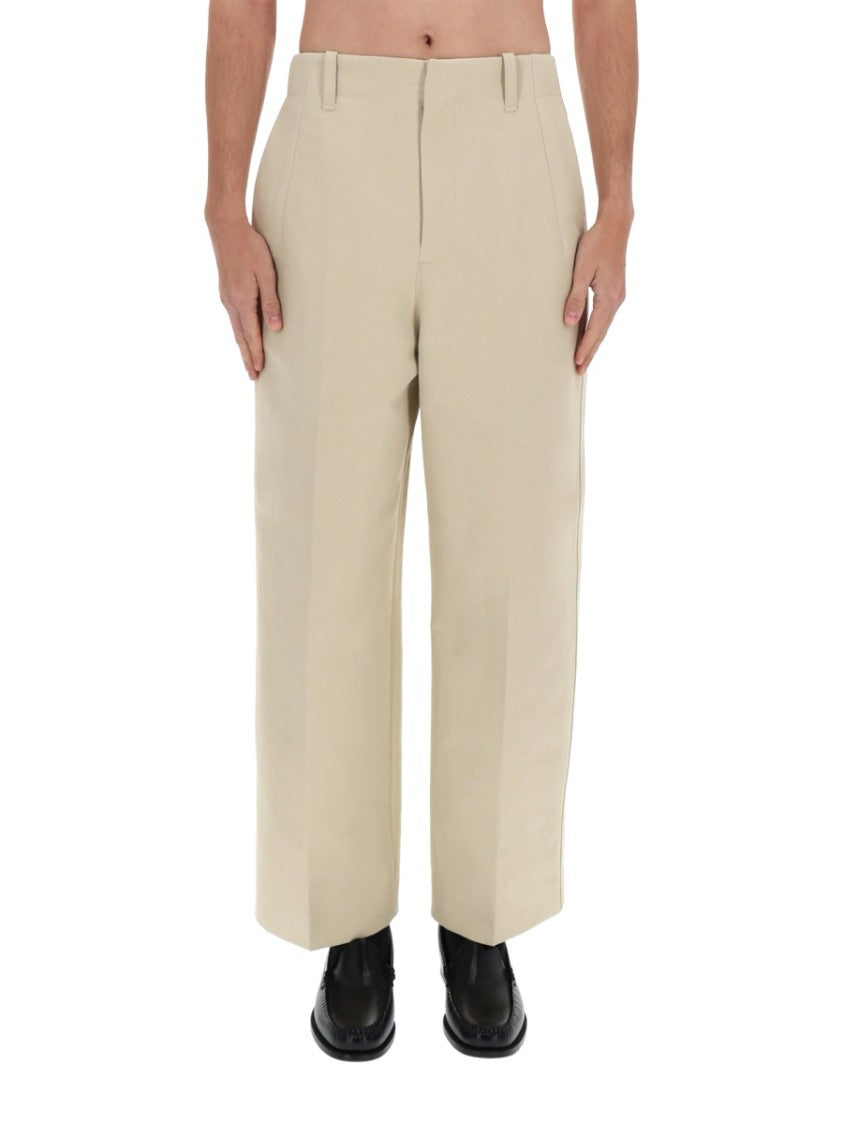 Jacquemus Straight-Leg Smooth Front Pleats Pants