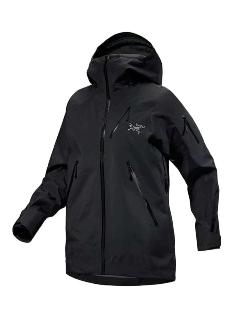 Arc'teryx Streamlined Black Jacket With High Collar And Zippered Pockets