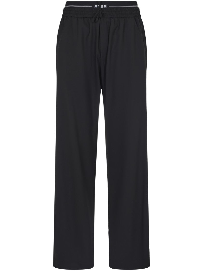 Msgm Relaxed Fit Wide Leg Trousers