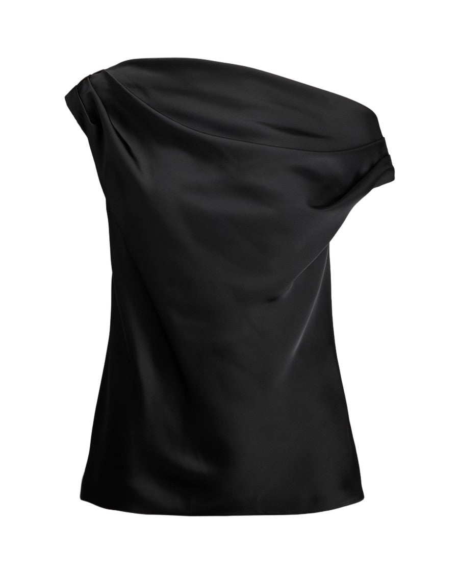 Lauren Ralph Lauren Draped Black Blouse With Cowl Neck