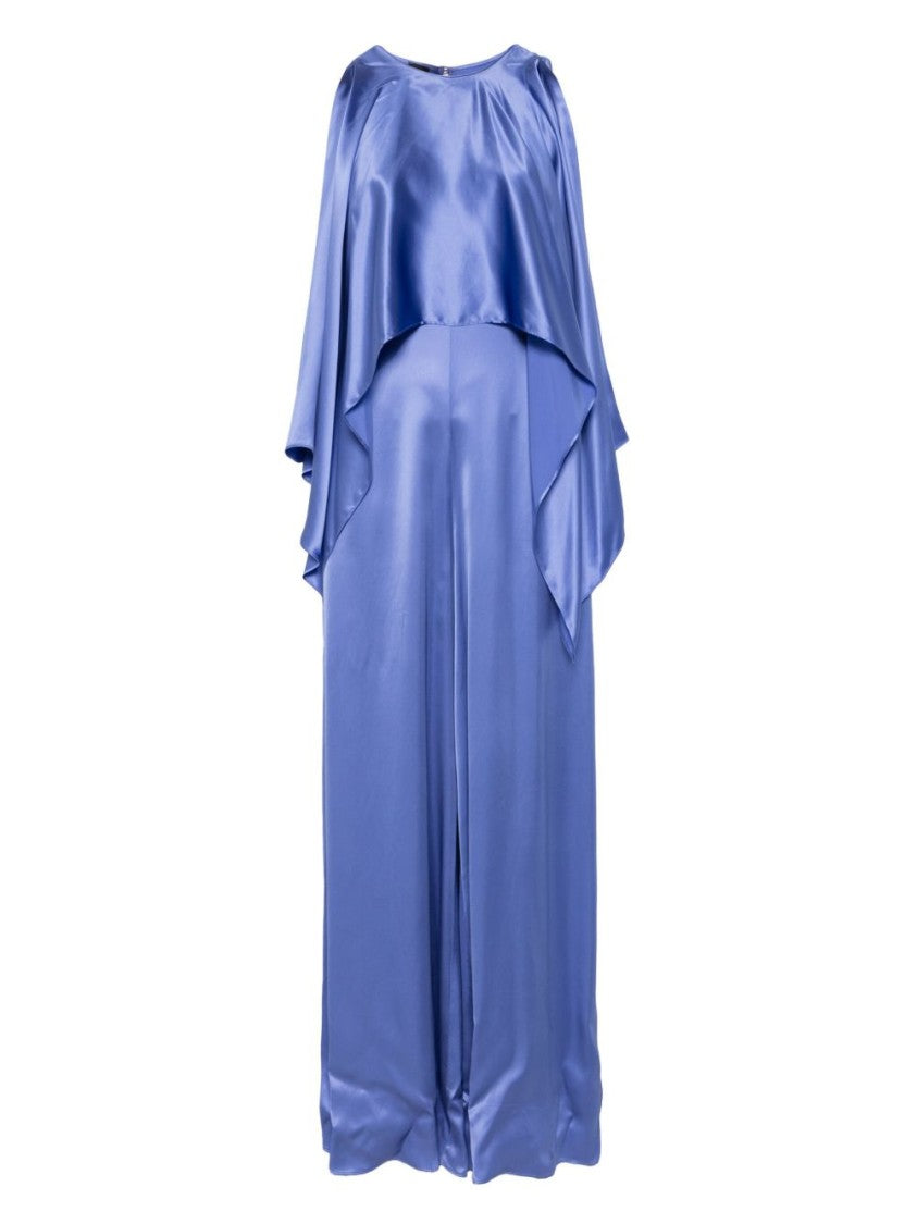Pinko Draped Blue Trousers With Flowing Silhouette