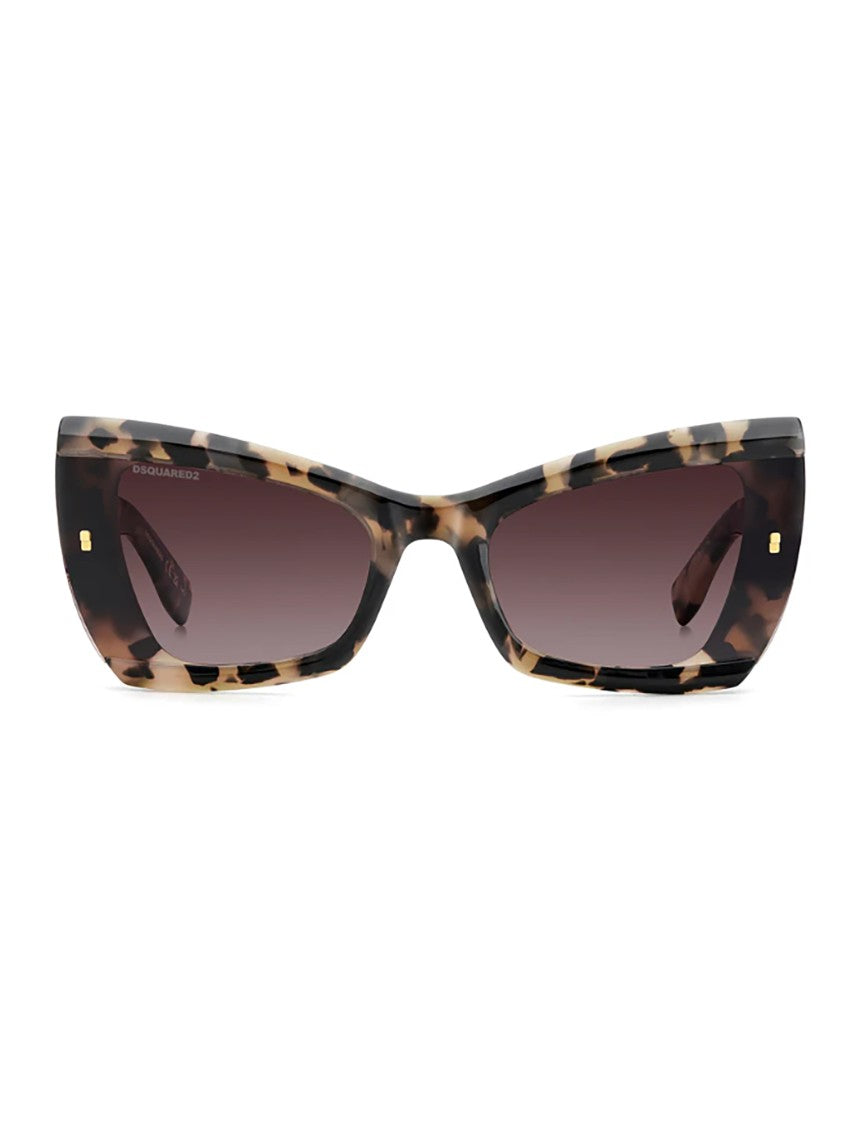 Dsquared2 Bold Cat-Eye Tortoiseshell Sunglasses With Gold Detailing