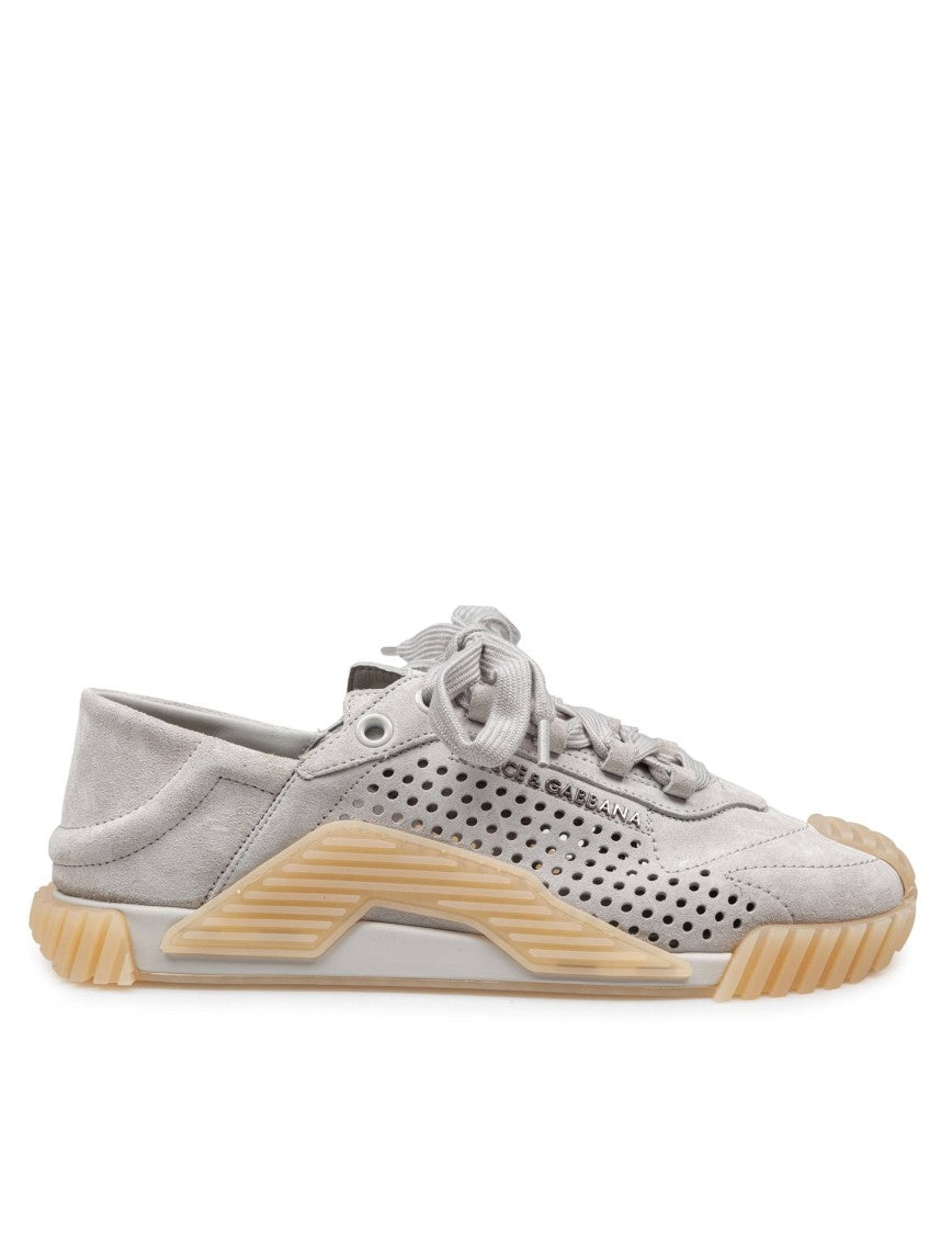 Dolce & Gabbana Ns1 Sneakers In Suede Color Grey