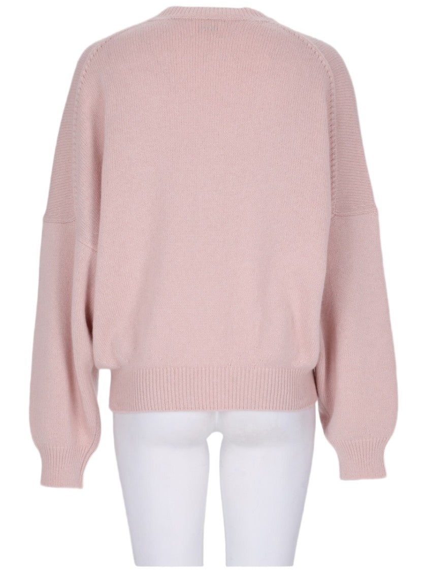 Khaite Pastel Pink Cashmere Sweater With Ballooned Sleeves