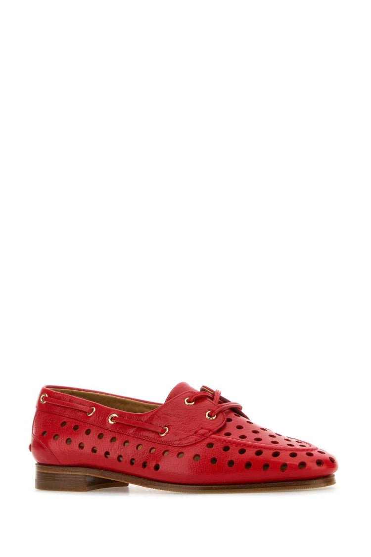 Bally Red Leather Party Lace-Up Shoes