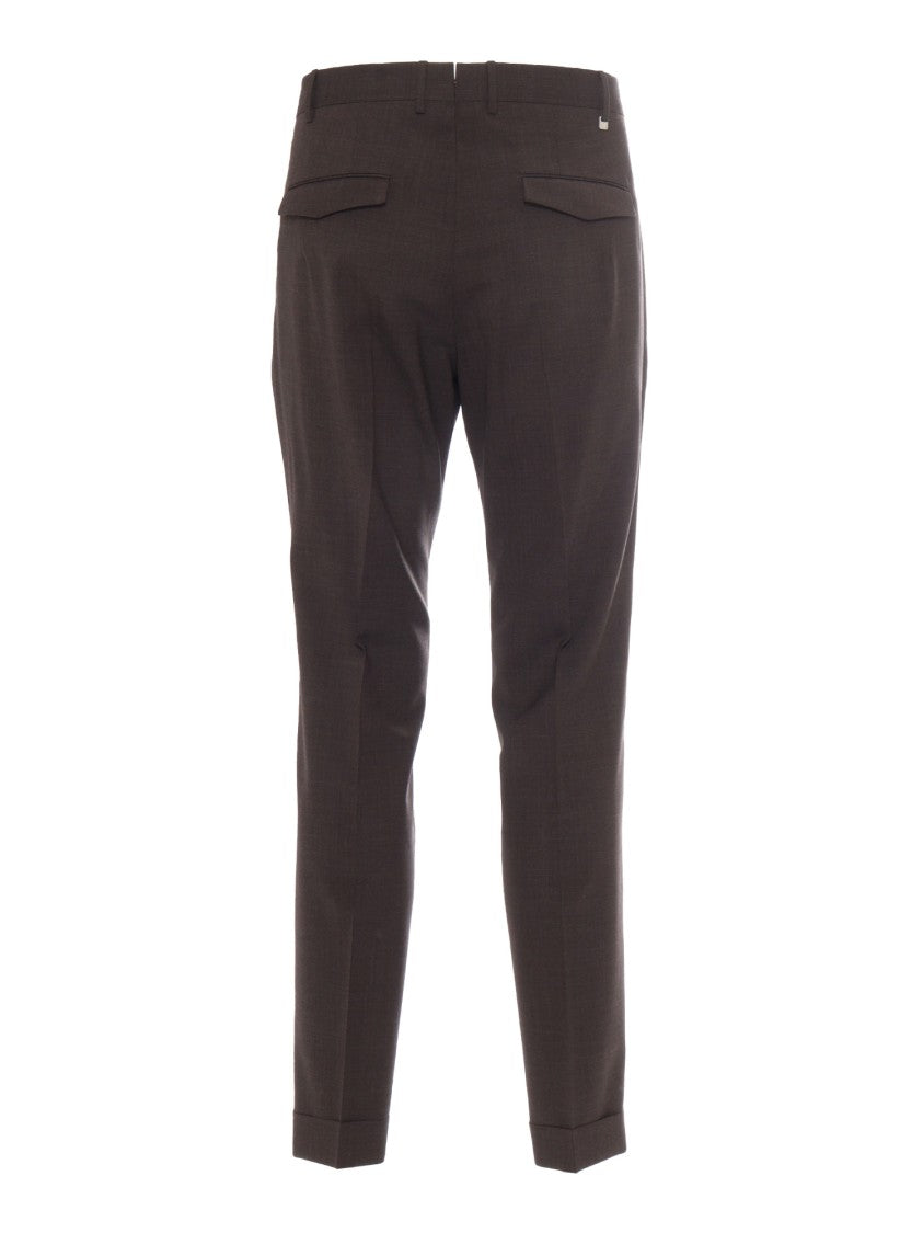 Pt01 Tailored Pleat Trousers With Flap Pockets