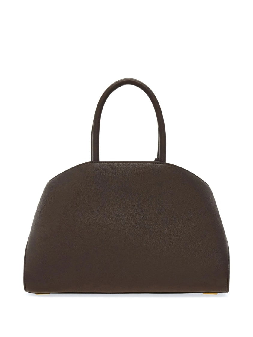 Salvatore Ferragamo Structured Smooth Leather Shoulder Bag With Gold-Tone Hardware