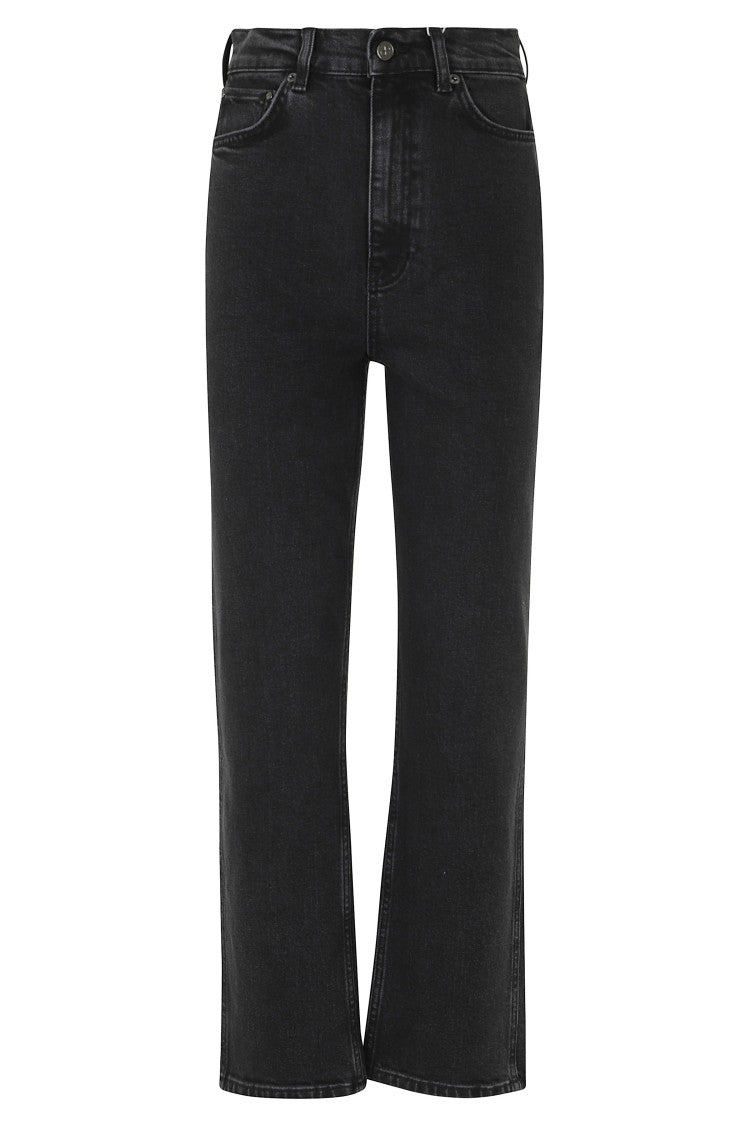 Anine Bing Vintage Black Jane Jean Stretch Cotton Straight-Leg Jeans