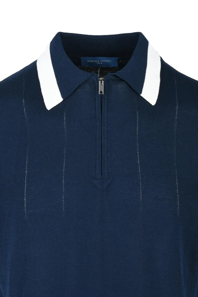 Daniele Fiesoli Knitted Cotton Polo - Blue