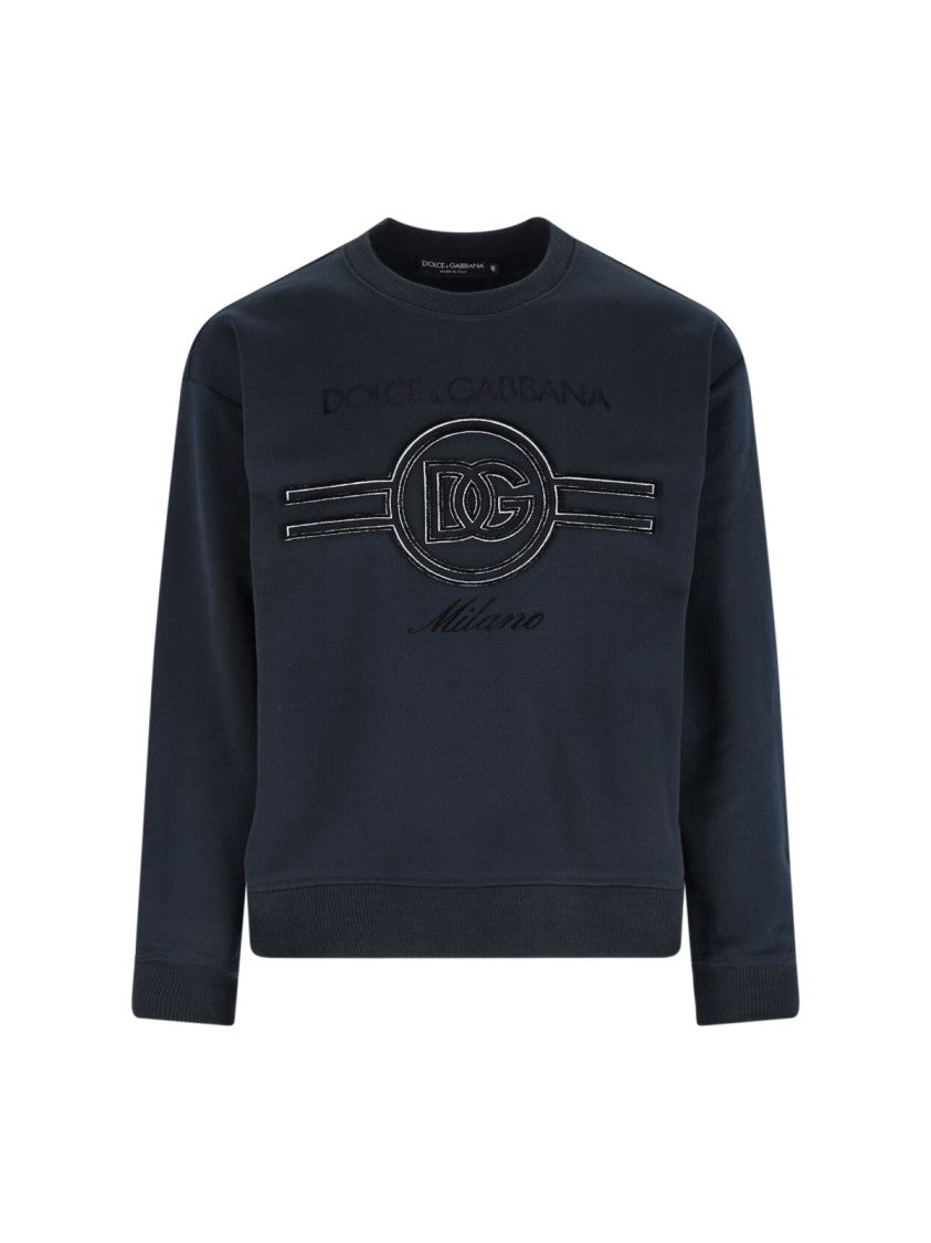 Dolce & Gabbana Logo Knit Sweater – Dark Blue