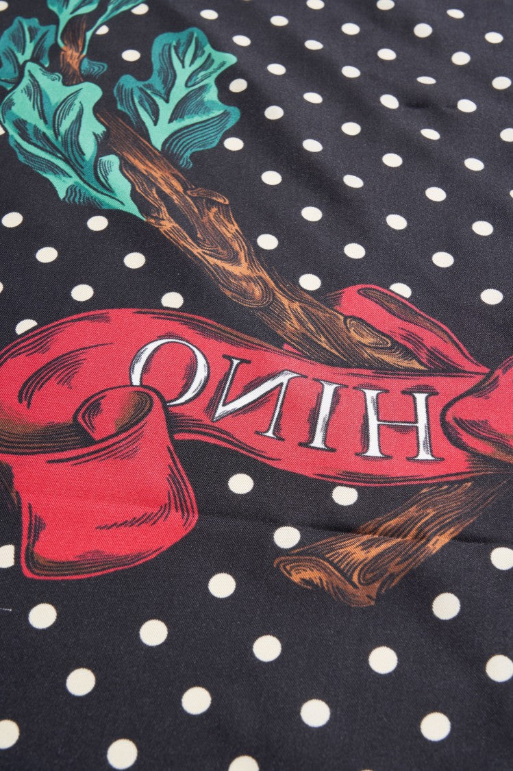 Moschino Polka Dot Printed Silk Scarf