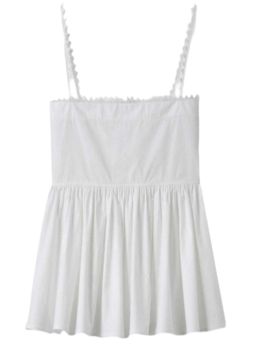 Jacquemus Square Neckline Cotton Top With Thin Straps