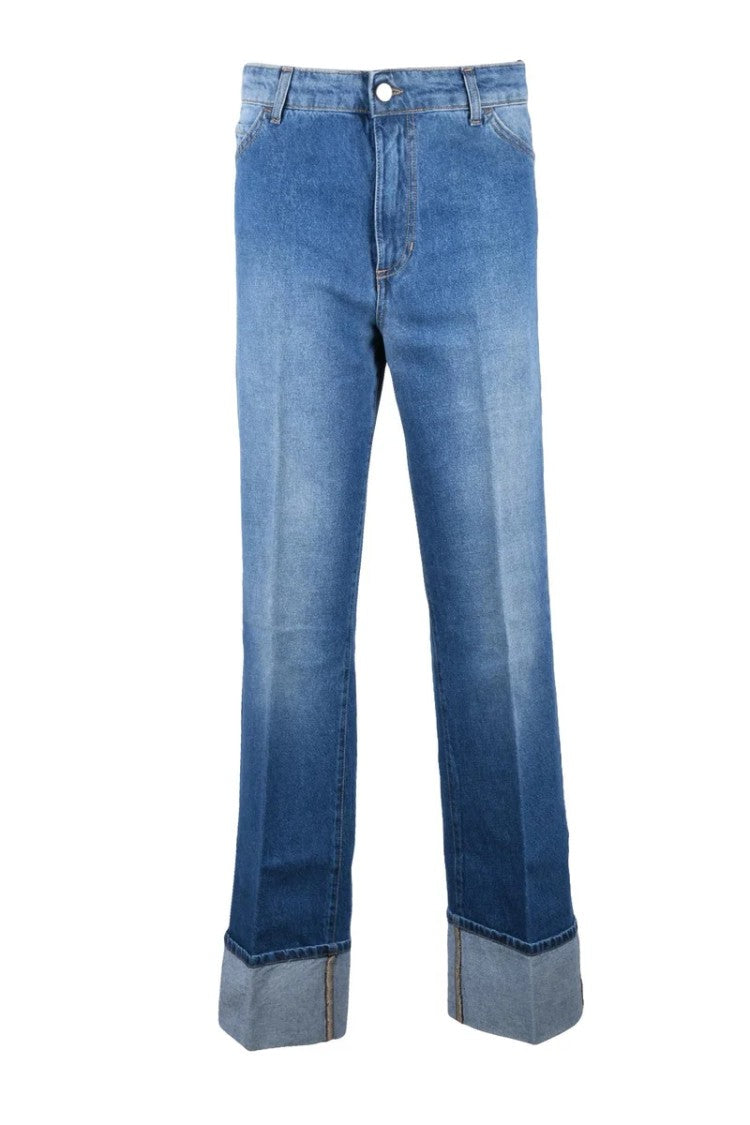 ..,Merci Rose Blue Cotton Women's Jeans