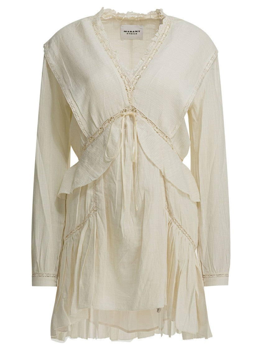 Isabel Marant Étoile Romantic Light Fabric Dress With Lace Trim