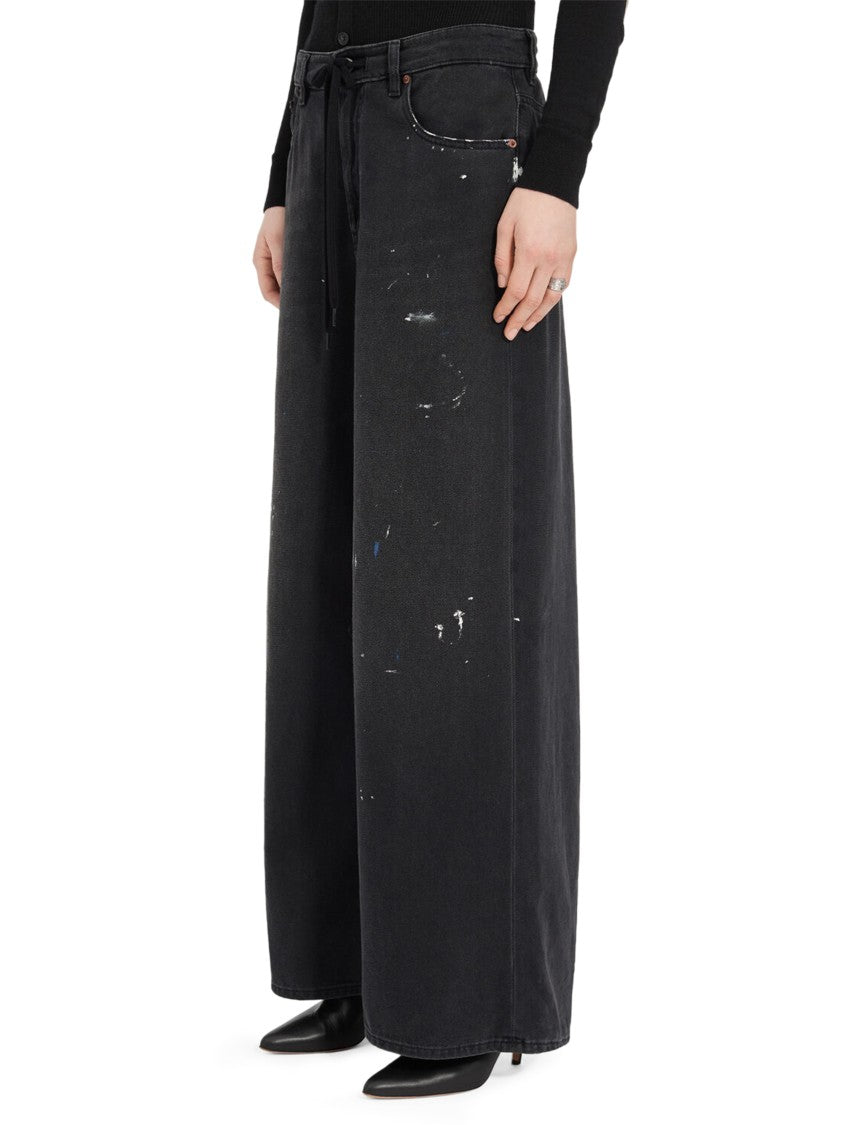 Mm6 By Maison Margiela High-Waisted Wide-Leg Trousers With Drawstring Closure