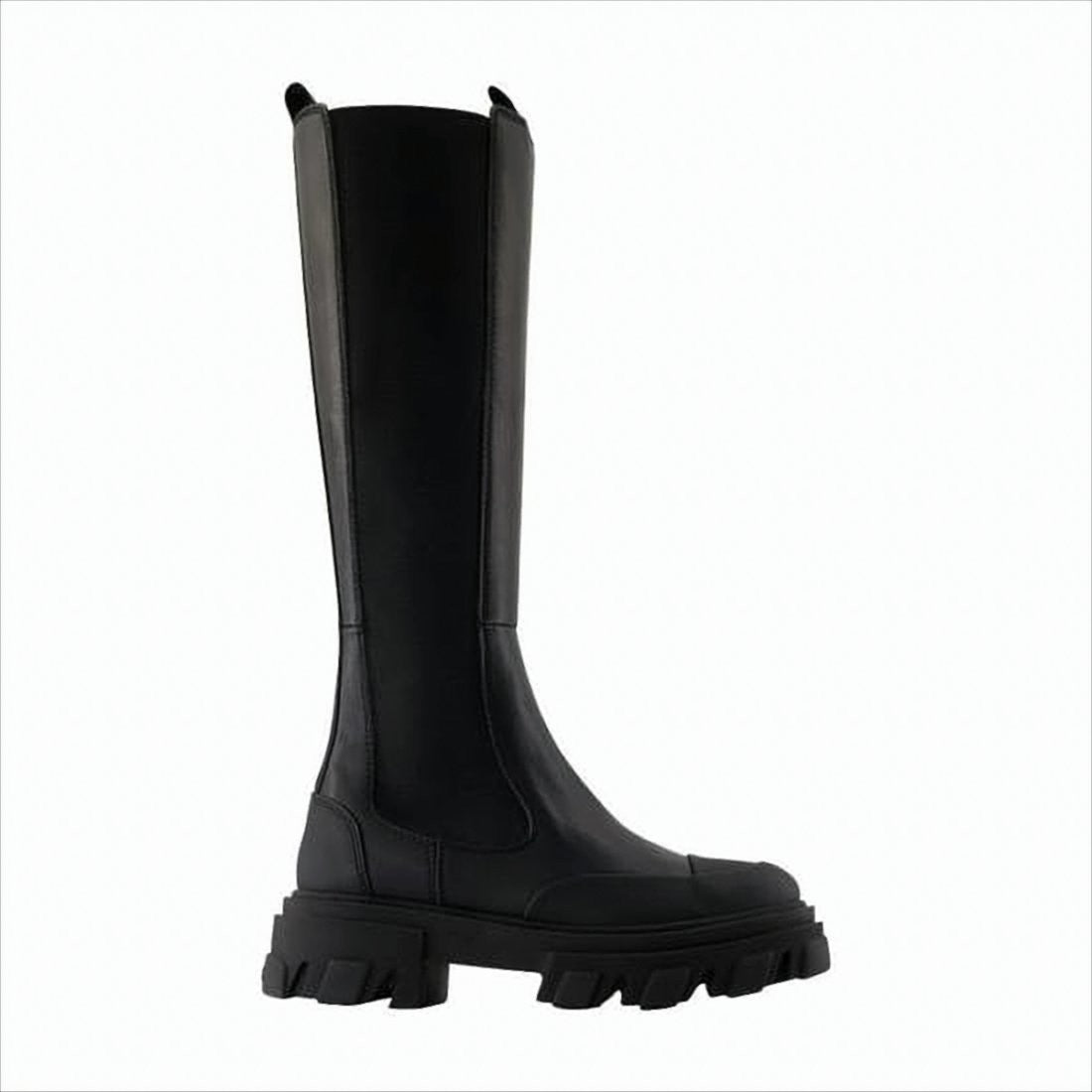 Ganni Tall Boots With Rugged Rubber Sole