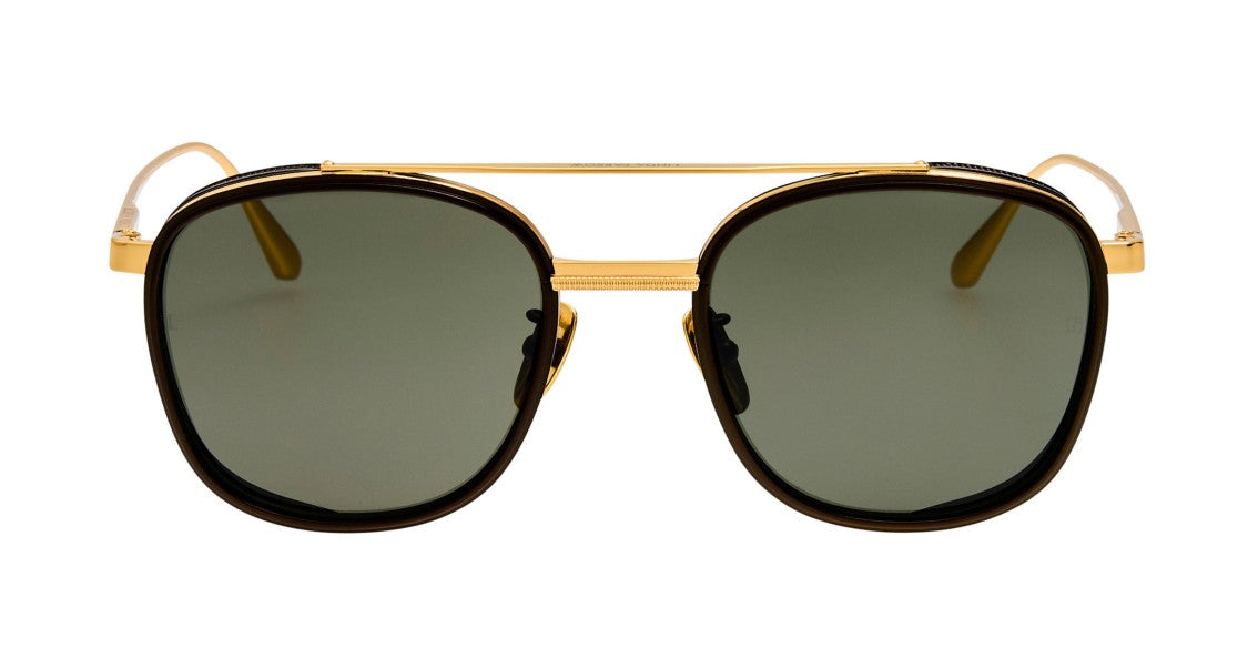 Linda Farrow Lfl Aviator Sunglasses With Gold-Tone Titanium Frame
